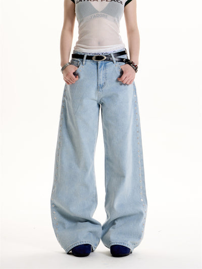 Pantalones Matchet Estilo Hot Girl Retro Americano con Detalles Remachados - Image 11