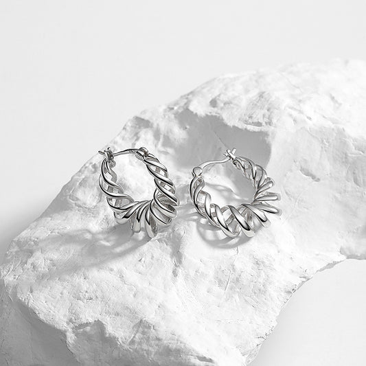 Aretes de Plata Esterlina Minimalistas Estilo Frío - Image 2