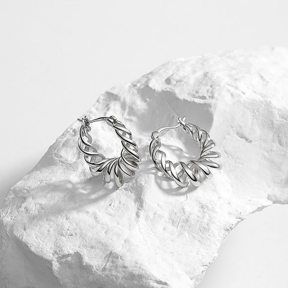 Aretes de Plata Esterlina Minimalistas Estilo Frío
