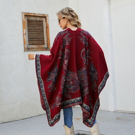Poncho Cuadros Elegante para Viajes Invierno - Abrigo Cálido y Sofisticado - Image 62