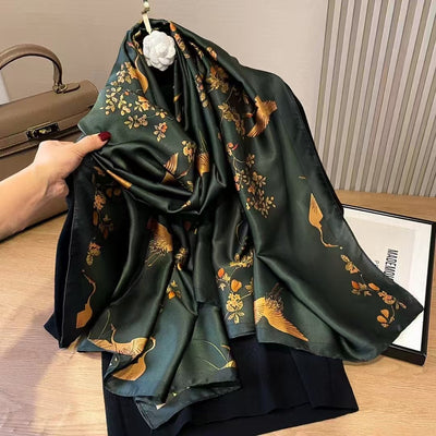 Pañuelo Largo de Satén Xiang Yun con Estampado Coreano - Image 15