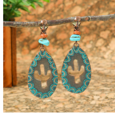 Aretes Étnicos con Patrón Tallado - Image 9