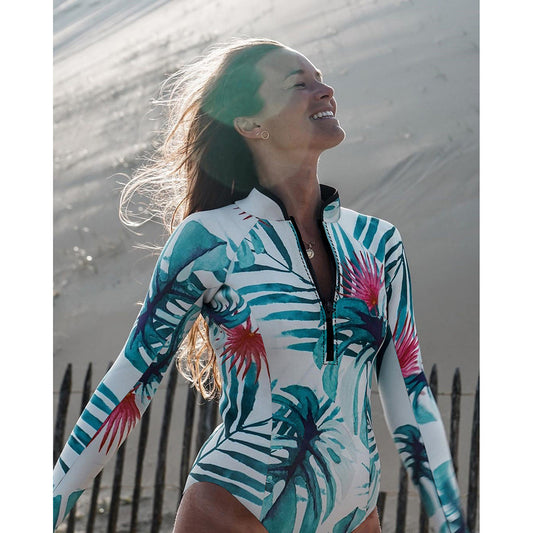 Traje de Baño Deportivo de Manga Larga y Cintura Alta para Surf - Image 2