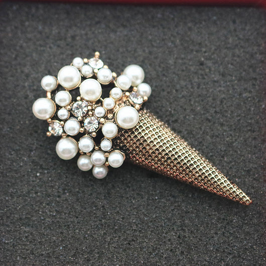 Broche de Helado con Cristales de Perla y Diamantes - Image 5