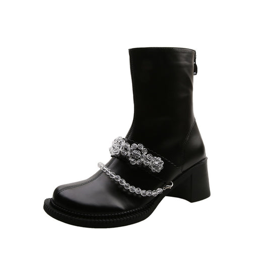 Botas Cortas Infantiles con Cristales y Flores - Estilo Elegante para Niñas - Image 5