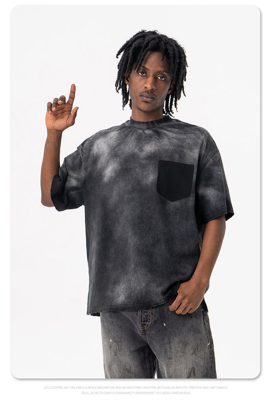 Camiseta de Algodón Lavado Estilo Americano para Hombre - Image 17