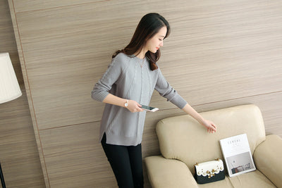 Suéter Suelto Coreano para Mujer - Cuello Redondo Base Suave - Image 6
