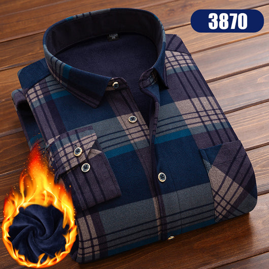 Camisa Cuadriculada Térmica para Hombre Talla Grande - Image 13