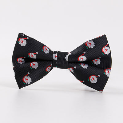 Corbata de Moño Navideño con Patrón de Árbol y Copos de Nieve - Image 4