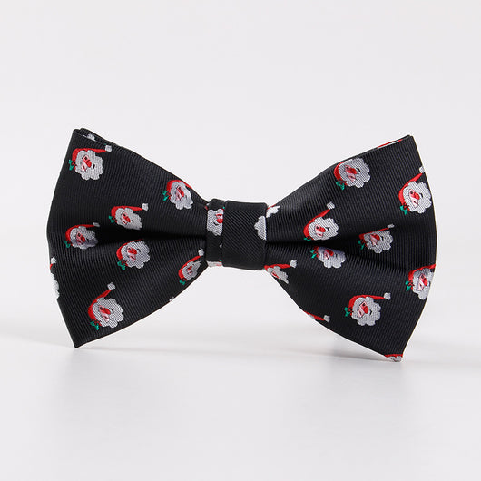 Corbata de Moño Navideño con Patrón de Árbol y Copos de Nieve - Image 4