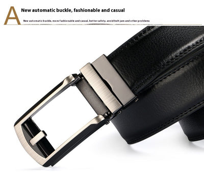 Cinturón de Cuero Doble Capa con Hebilla Automática para Hombre - Image 13