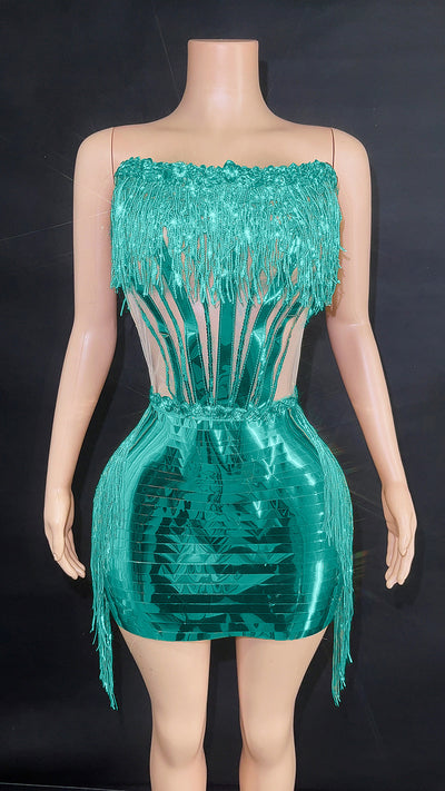 Top Tubo con Borlas y Falda Corta para Mujer - Image 6