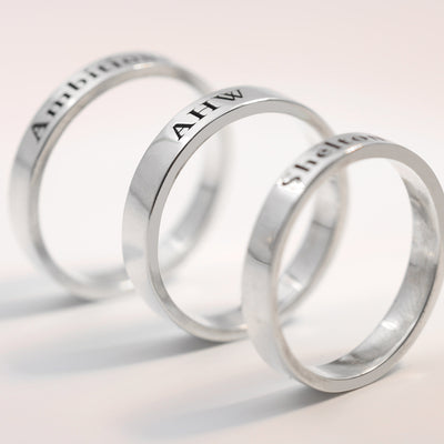 Anillo Monograma Personalizado para Parejas - Regalo Romántico Grabado - Image 3
