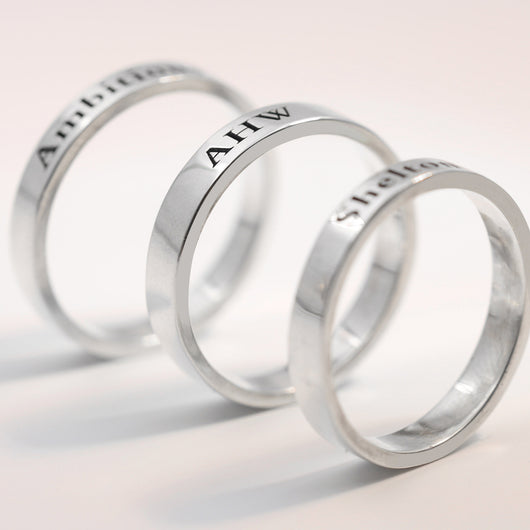 Anillo Monograma Personalizado para Parejas - Regalo Romántico Grabado - Image 3