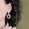 Aretes Vintage Princesa Clásicos Franceses con Diamante Rojo