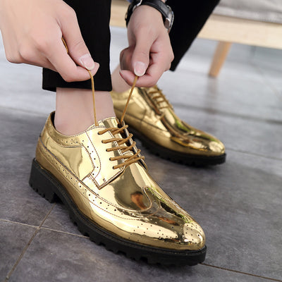 Zapatos de Cuero Dorado y Plateado para Discoteca - Image 9