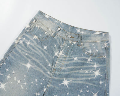 Jeans Sueltos Estampados XINGX con Efecto Apilado para Mujer - Image 14
