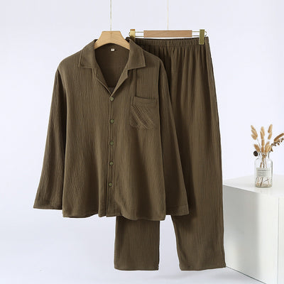 Pijama Holgado Plus Size para Hombre con Mangas Largas