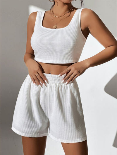 Conjunto de Descanso Tejido de Algodón sin Mangas para Mujer - Image 11