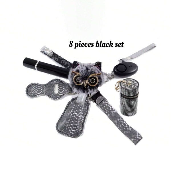 Set de 8 Búhos Negros Decorativos
