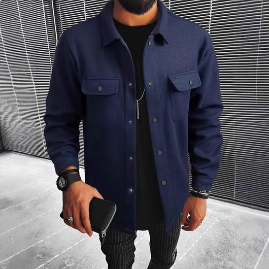 Abrigo Elegante para Hombre con Botones y Bolsillos de Solapa - Image 4