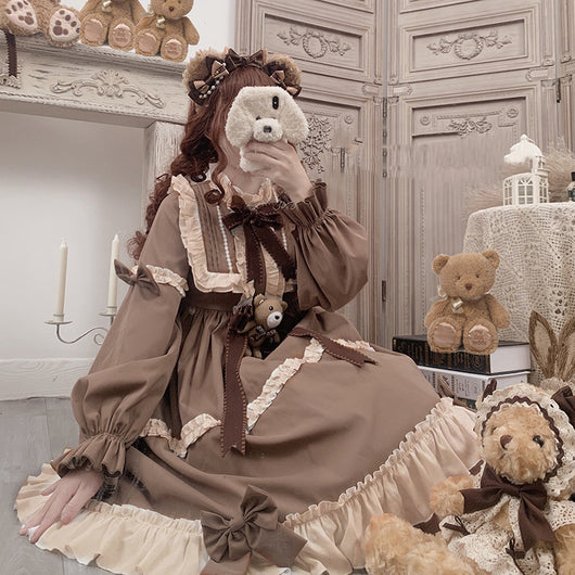 Vestido Lolita Soft Girl para Fiesta de Té con Osito de Peluche - Image 4