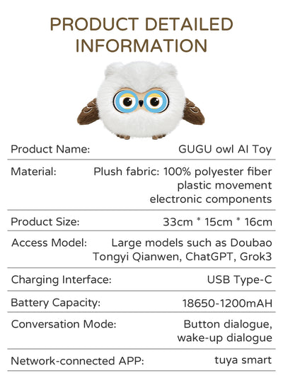 Búho Peluche Inteligente con IA - Juguete Interactivo Educativo para Niños - Image 6