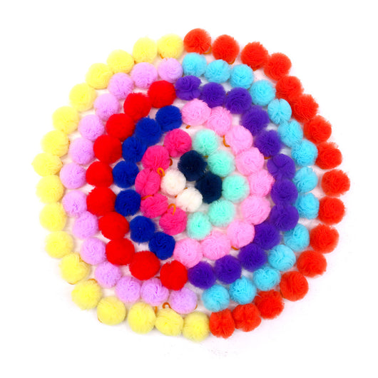 Colorful mesh ball rubber band hair ties in various shades like red, yellow, purple, pink, and blue. - Image 8