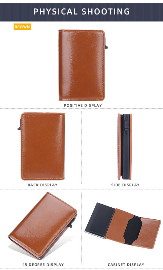 Cartera Minimalista de Cuero Engrasado con Protección Antimagnética - Image 8