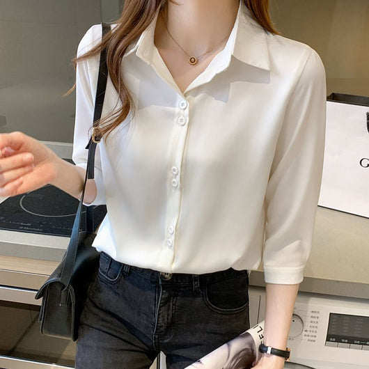 Blusa de Gasa Elegante para Mujer - Diseño Sofisticado que Estiliza - Image 15
