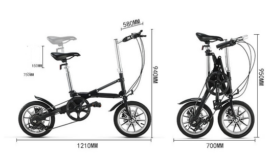 Bicicleta Plegable Ultra Compacta 14 Pulgadas - Portabilidad Instantánea - Image 9