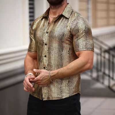 Camisa Casual Retro para Hombre con Cuello Solapa - Image 4