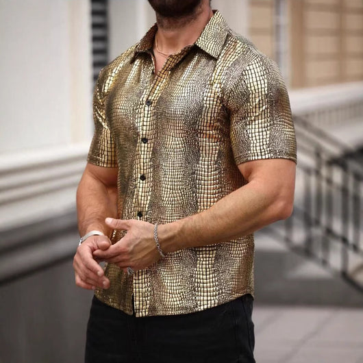 Camisa Casual Retro para Hombre con Cuello Solapa - Image 4