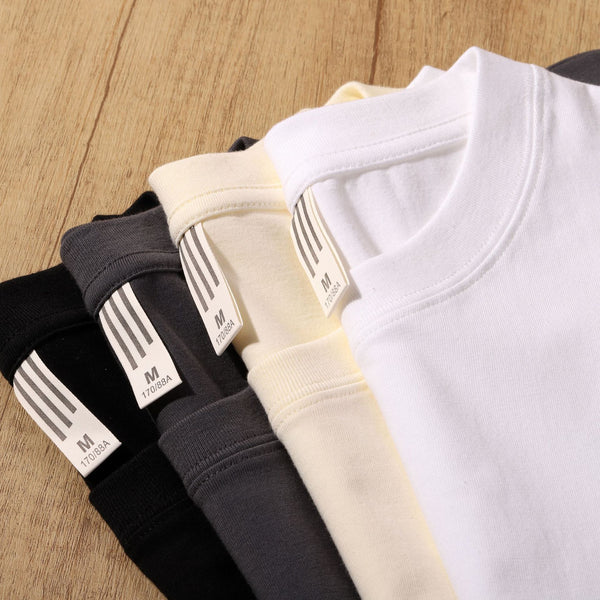 Camiseta Básica de Algodón con Cuello Redondo y Manga Larga para Hombre