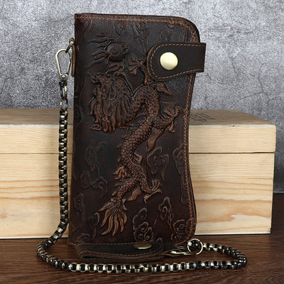 Cartera de Cuero Vintage Crazy Horse para Hombre con Grabado - Image 2