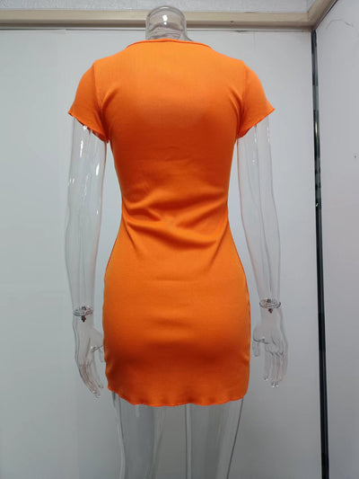Vestido Corto con Botones de Corte Cadera - Estilo Europeo y Americano - Image 45