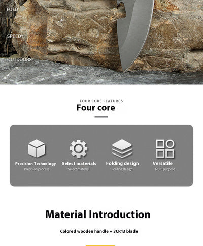 Cuchillo Plegable de Acero Inoxidable Portátil con Llavero - Image 12