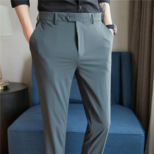 Pantalones de Negocios Casuales Hombre - Tela Nylon Ice Silk Elástica - Image 5