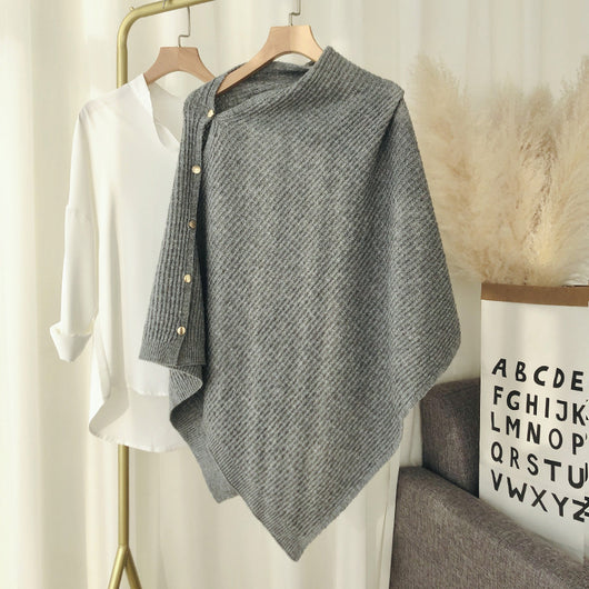 Capa Poncho de Lana Escocesa con Broche - Abrigo Versátil para Mujer - Image 16