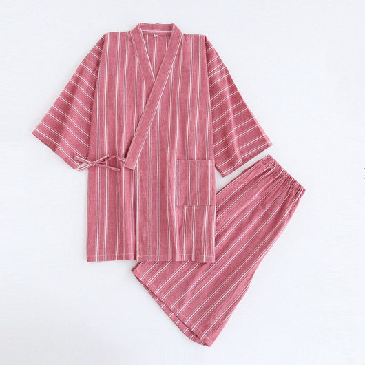 Pijama de Algodón Lavado con Rayas Finas - Image 6