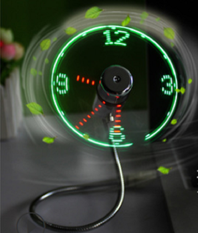 Ventilador USB Mini Flexible con Reloj LED y Luz Ajustable - Image 9