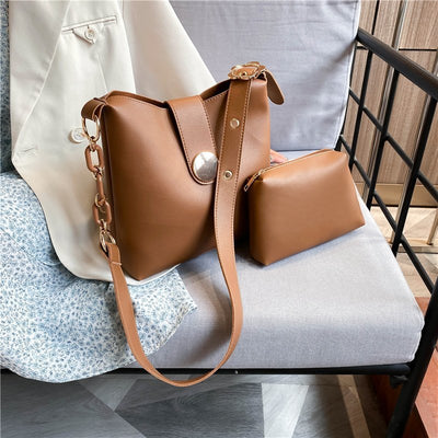 Set de 2 Bolsos de Cuero Genuino para Mujer - Bolso Tipo Bucket y Mensajero - Image 16