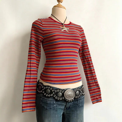 Blusa Rayada Multicolor para Primavera y Otoño - Image 2