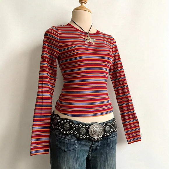Blusa Rayada Multicolor para Primavera y Otoño