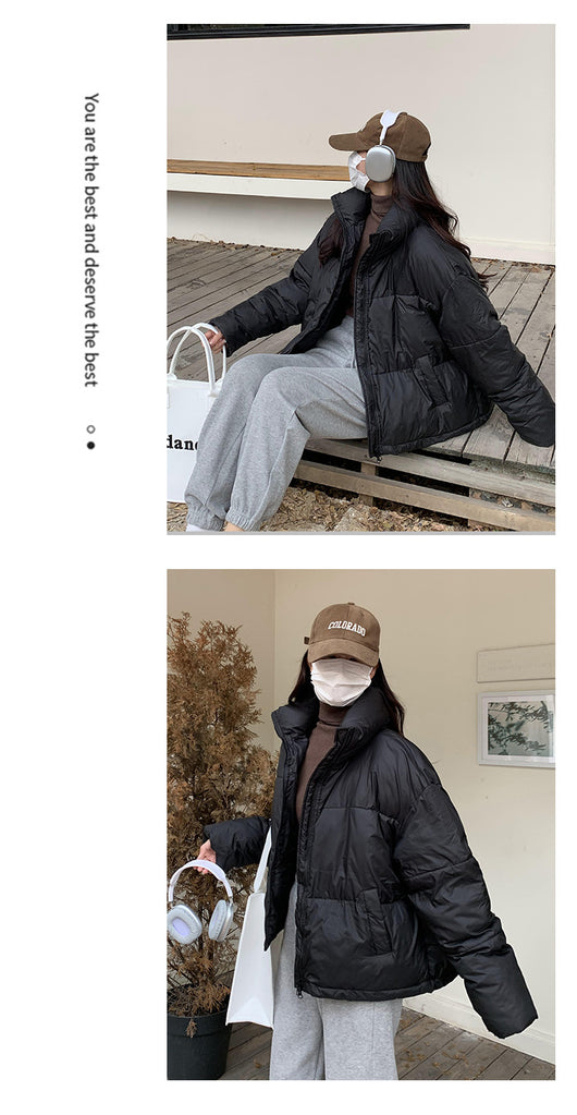 Chaqueta Puffer Corta de Algodón con Cuello Alto para Mujer Petite - Image 10
