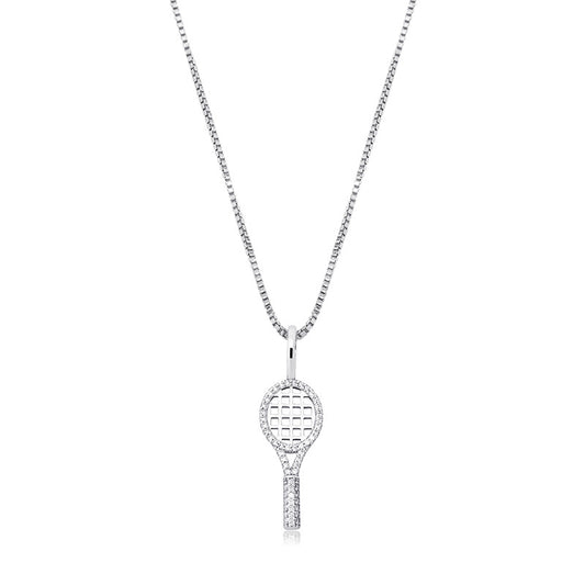 Collar Deportivo de Raqueta de Tenis con Circonitas - Estilo Hip-hop Femenino - Image 2