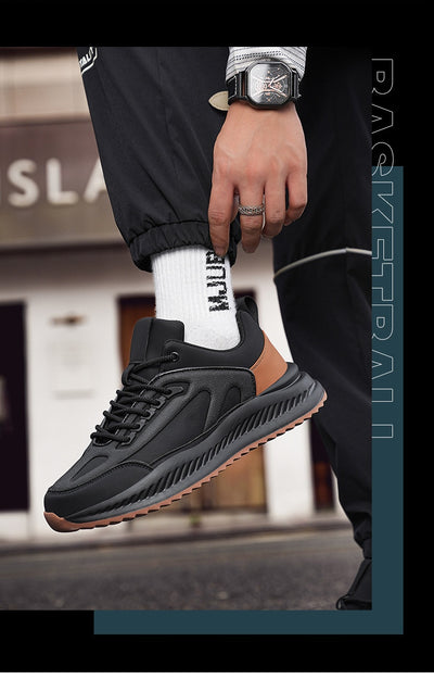 Tenis Deportivos de Plataforma Ligeros con Suela Suave - Cuero Casual para Hombre - Image 10