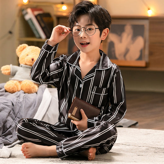 Pijamas Infantiles de Seda Simulada - Conjunto Cómodo para Niños y Adolescentes - Image 3