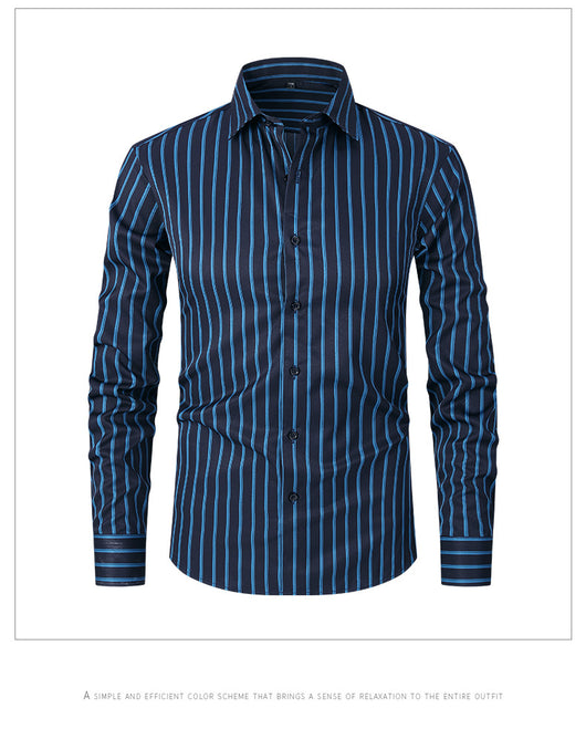 Camisa de Manga Larga en Seda de Hielo con Rayas Coordinadas - Image 20