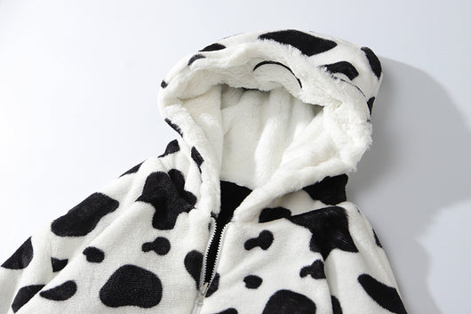 Abrigo Reversible de Peluche Vaca y Panda - Doble Cara para Invierno - Image 18
